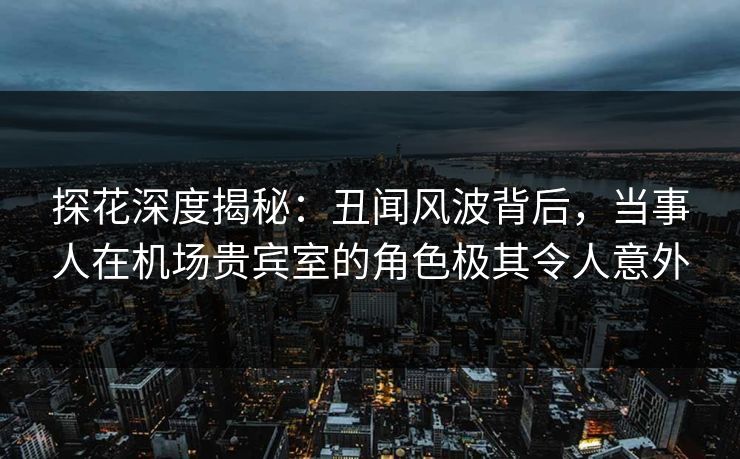 探花深度揭秘：丑闻风波背后，当事人在机场贵宾室的角色极其令人意外
