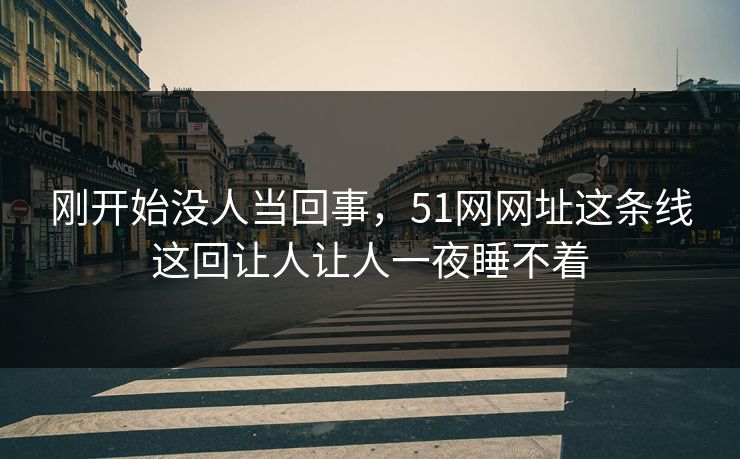 刚开始没人当回事，51网网址这条线这回让人让人一夜睡不着